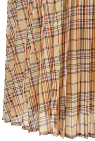 MAKELET LYON（メイクレットリヨン）の古着「ハリ感プリーツのチェック柄ロングスカート（ロングスカート・マキシスカート）」大画像５へ