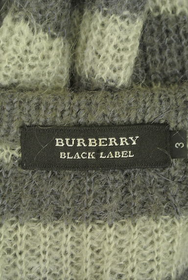 BURBERRY BLACK LABEL（バーバリーブラックレーベル）の古着「モヘヤ混ボーダーニットカーディガン（カーディガン）」大画像６へ