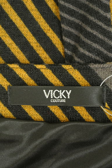 VICKY（ビッキー）の古着「マルチ斜めストライプニットチュニック（ワンピース・チュニック）」大画像６へ