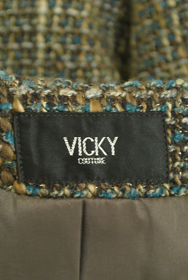 VICKY（ビッキー）の古着「金ボタンノーカラーツイードジャケット（ジャケット）」大画像６へ