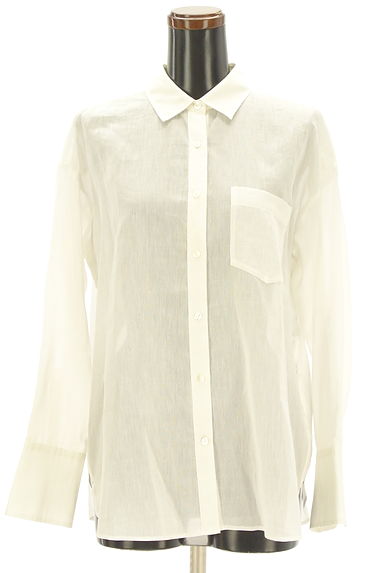 UNTITLED（アンタイトル）の古着「シルク混コットン白シャツ（カジュアルシャツ）」大画像１へ