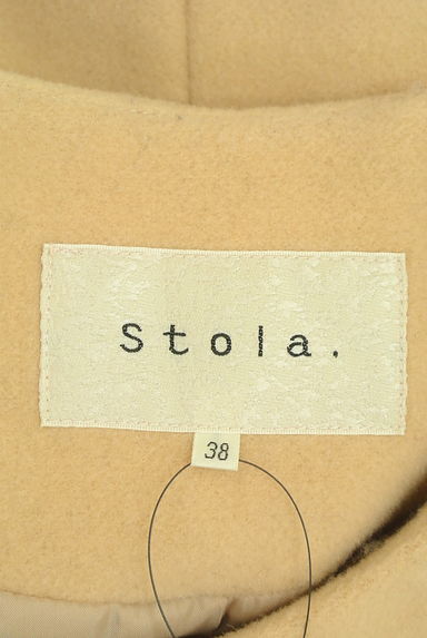 Stola.（ストラ）の古着「ミドル丈シンプルノーカラーコート（コート）」大画像６へ