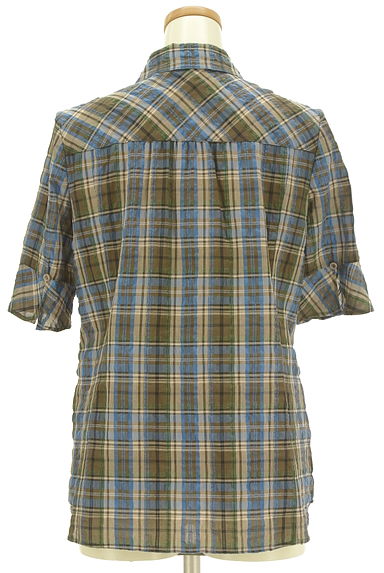 LEILIAN（レリアン）の古着「ラメチェックシャツ（カジュアルシャツ）」大画像２へ
