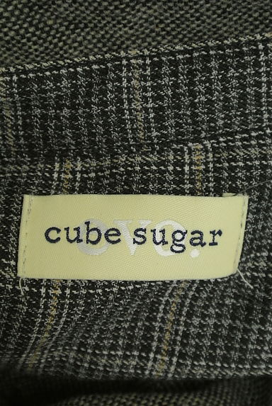 CUBE SUGAR（キューブシュガー）の古着「膝下丈チェック切替シャツワンピース（ワンピース・チュニック）」大画像６へ