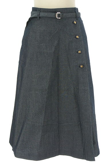 anySiS（エニィスィス）の古着「ベルト付きミモレ丈シャンブレースカート（ロングスカート・マキシスカート）」大画像１へ