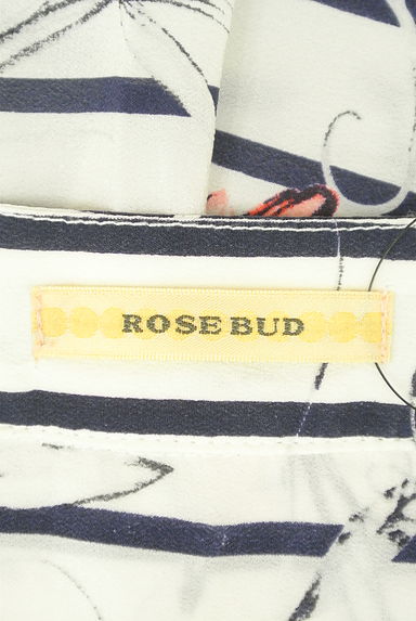 ROSE BUD（ローズバッド）の古着「花柄ボーダーシアーシルクプルオーバー（カットソー・プルオーバー）」大画像６へ