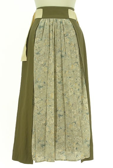 MURUA（ムルーア）の古着「フロント柄シフォン切替ロングスカート（ロングスカート・マキシスカート）」大画像１へ