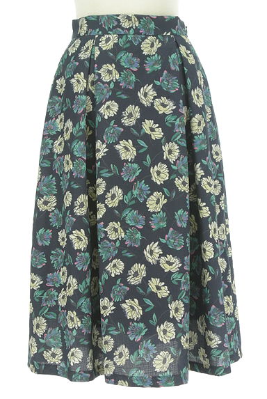 UNITED ARROWS（ユナイテッドアローズ）の古着「レトロ花柄ミモレ丈タックフレアスカート（ロングスカート・マキシスカート）」大画像１へ
