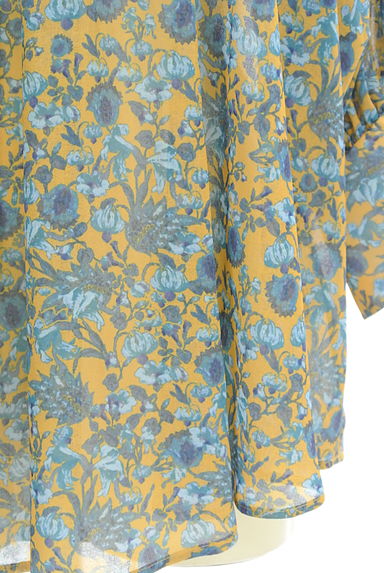 ROSE BUD（ローズバッド）の古着「袖ボリューム花柄シアーブラウス（カットソー・プルオーバー）」大画像４へ