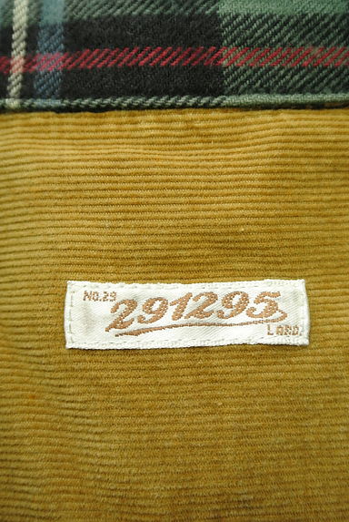 291295=HOMME（２９１２９５オム）の古着「コーデュロイパッチのチェック柄シャツ（カジュアルシャツ）」大画像６へ