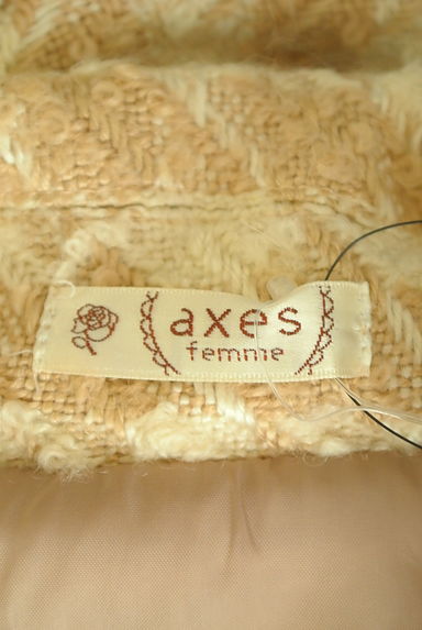 axes femme（アクシーズファム）の古着「ファー衿チェック柄ロングフレアコート（コート）」大画像６へ