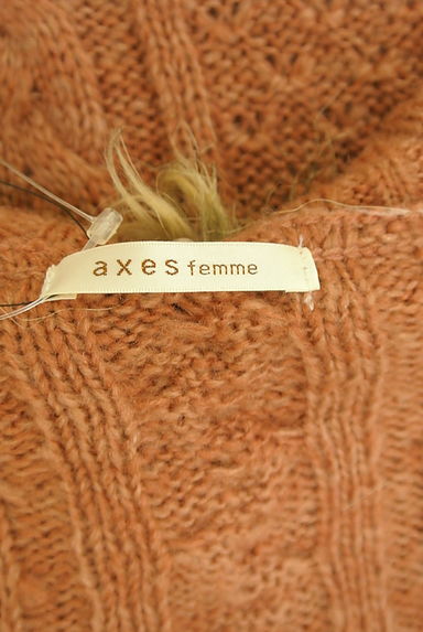 axes femme（アクシーズファム）の古着「ファー付きケーブルミドルニットカーデ（カーディガン・ボレロ）」大画像６へ