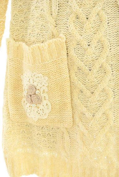 axes femme（アクシーズファム）の古着「ファー衿ケーブル編みミドルニットカーデ（カーディガン・ボレロ）」大画像５へ