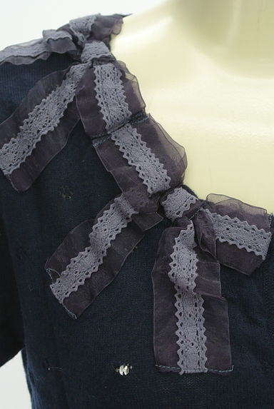 axes femme（アクシーズファム）の古着「レースリボンデザイン透かし編みボレロ（カーディガン・ボレロ）」大画像４へ