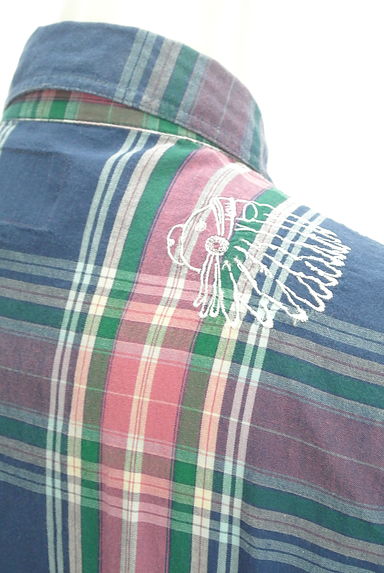 drug store's（ドラッグストアーズ）の古着「インディアン刺繍マルチチェックシャツ（カジュアルシャツ）」大画像４へ