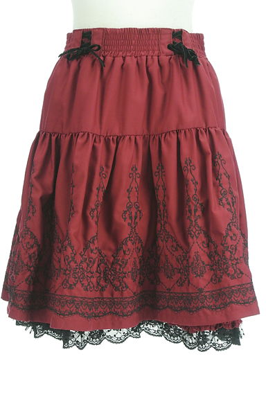axes femme（アクシーズファム）の古着「オリエンタル刺繍ひざ丈フレアスカート（ミニスカート）」大画像１へ
