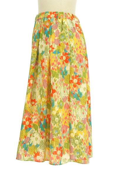 Jocomomola（ホコモモラ）の古着「カラフルレトロ花柄ひざ丈スカート（ロングスカート・マキシスカート）」大画像３へ