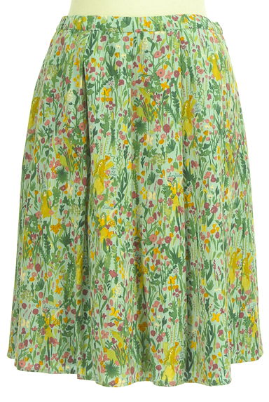 Jocomomola（ホコモモラ）の古着「お花畑プリントひざ丈フレアスカート（スカート）」大画像１へ