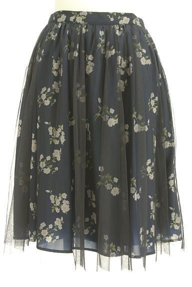 MERCURYDUO（マーキュリーデュオ）の古着「花柄チュール重ね膝丈フレアスカート（スカート）」大画像１へ