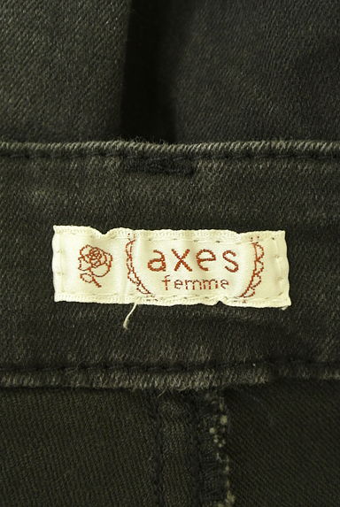 axes femme（アクシーズファム）の古着「刺繍入りブラックスキニーデニム（デニムパンツ）」大画像６へ