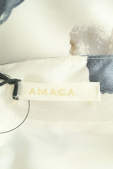 AMACA（アマカ）の古着「ぼかし花柄光沢膝下フレアワンピース（ワンピース・チュニック）」大画像６へ