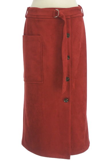 ROSE BUD（ローズバッド）の古着「リングベルト付きミモレ巻きスカート（ロングスカート・マキシスカート）」大画像１へ
