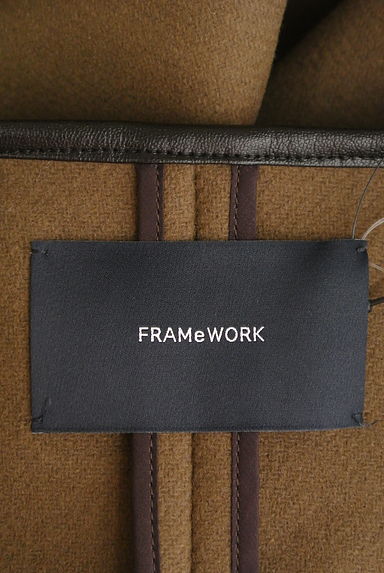 FRAMeWORK（フレームワーク）の古着「エコレザーパイピングポンチョロングコート（コート）」大画像６へ