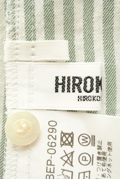 HIROKO BIS（ヒロコビス）の古着「タックフリルバンドカラーロングシャツワンピ（ワンピース・チュニック）」大画像６へ