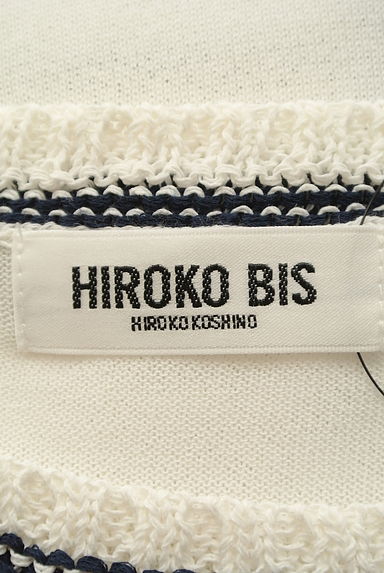 HIROKO BIS（ヒロコビス）の古着「フロントライン七分袖シアーニット（ニット）」大画像６へ
