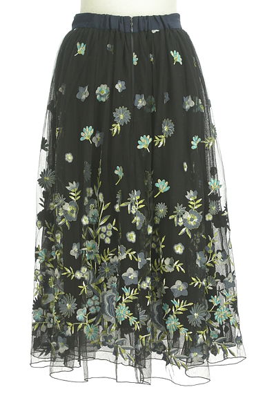 Lily Brown（リリーブラウン）の古着「花刺繍ミモレ丈チュールスカート（ロングスカート・マキシスカート）」大画像２へ