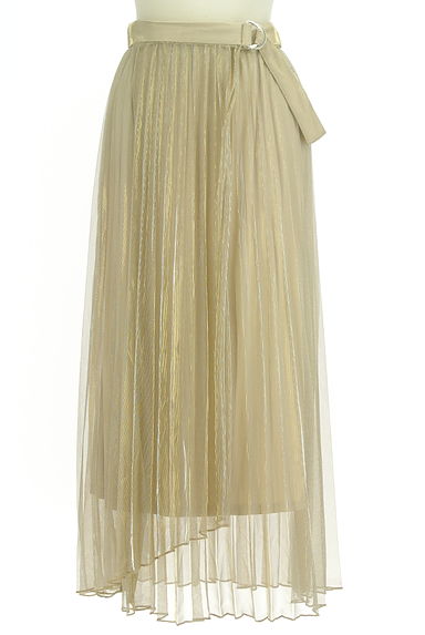 MURUA（ムルーア）の古着「ゴールド＆シルバー光沢シアー巻きスカート（ロングスカート・マキシスカート）」大画像１へ