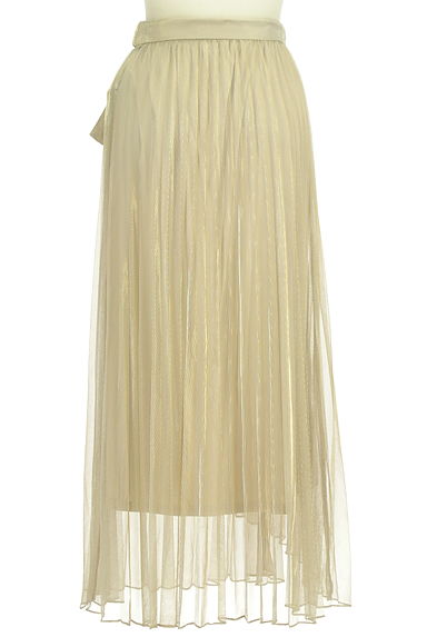 MURUA（ムルーア）の古着「ゴールド＆シルバー光沢シアー巻きスカート（ロングスカート・マキシスカート）」大画像２へ