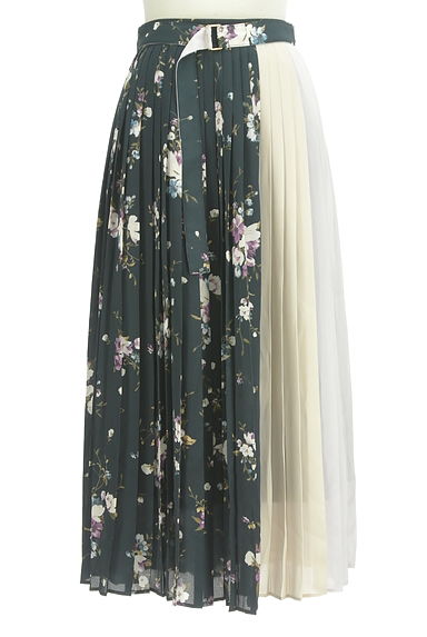 WILLSELECTION（ウィルセレクション）の古着「花柄プリーツシフォン切替スカート（ロングスカート・マキシスカート）」大画像１へ