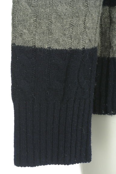 COMME CA COMMUNE（コムサコミューン）の古着「ボーダー柄ケーブル編みセーター（セーター）」大画像５へ