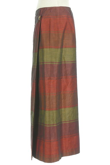 TOMORROWLAND（トゥモローランド）の古着「配色ボーダーラップロングスカート（ロングスカート・マキシスカート）」大画像３へ