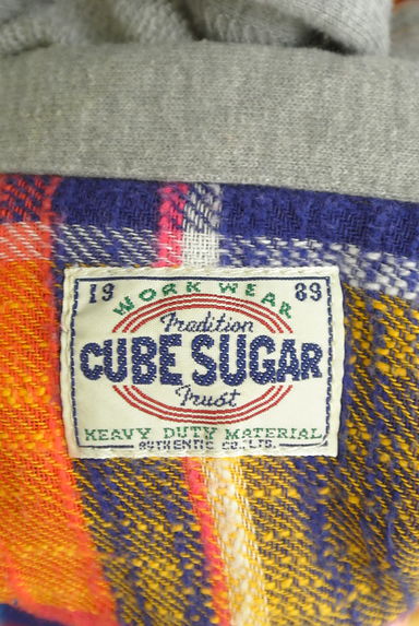 CUBE SUGAR（キューブシュガー）の古着「ミドル丈フーディチェックシャツ（カジュアルシャツ）」大画像６へ
