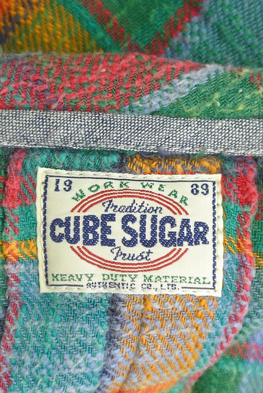 CUBE SUGAR（キューブシュガー）の古着「ウエストリボン付セーラー襟ロングチェックシャツ（カジュアルシャツ）」大画像６へ