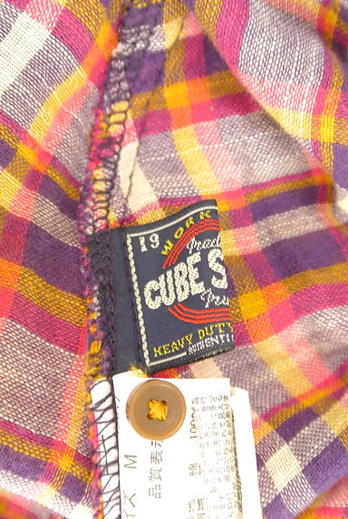 CUBE SUGAR（キューブシュガー）の古着「配色チェックフレアワンピース（ワンピース・チュニック）」大画像６へ