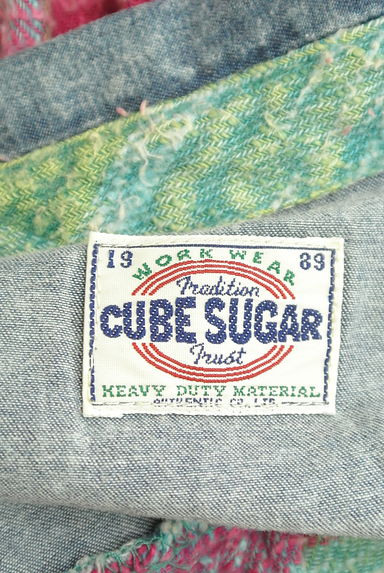 CUBE SUGAR（キューブシュガー）の古着「ウエストリボンチェック柄ロングシャツ（カジュアルシャツ）」大画像６へ