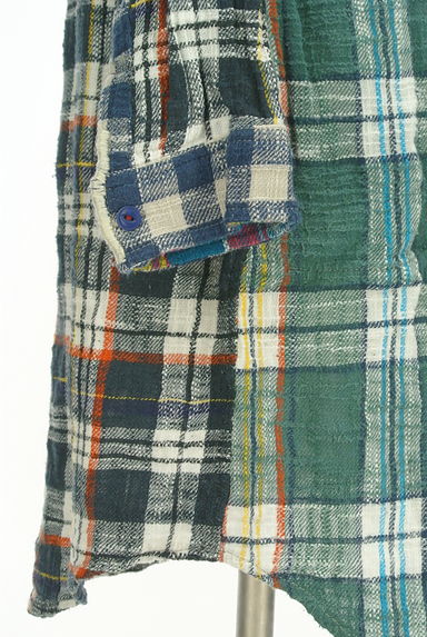 CUBE SUGAR（キューブシュガー）の古着「コットンチェック柄ロングシャツ（カジュアルシャツ）」大画像５へ