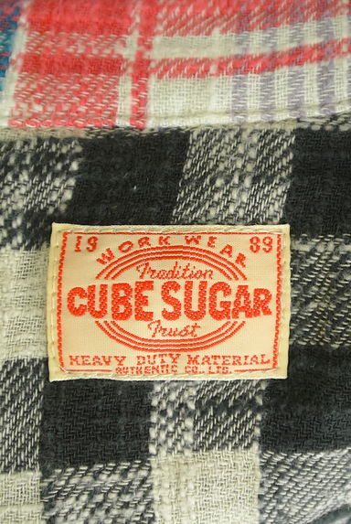CUBE SUGAR（キューブシュガー）の古着「コットンチェック柄ロングシャツ（カジュアルシャツ）」大画像６へ