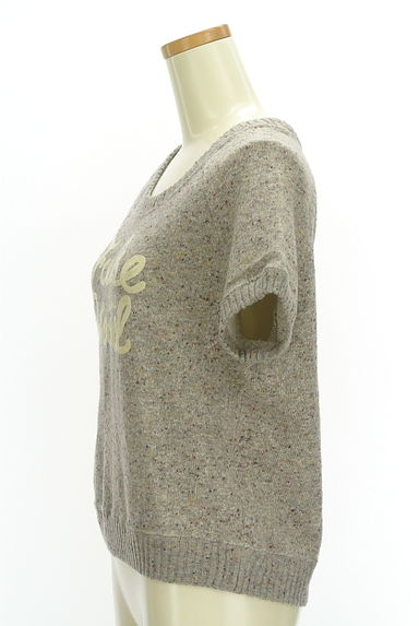 CUBE SUGAR（キューブシュガー）の古着「ロゴ刺繍半袖ニット（ニット）」大画像３へ