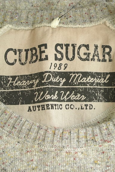 CUBE SUGAR（キューブシュガー）の古着「ロゴ刺繍半袖ニット（ニット）」大画像６へ