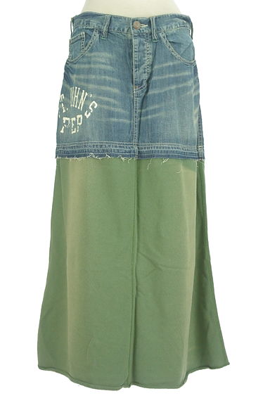 CUBE SUGAR（キューブシュガー）の古着「デニム×スウェットロングスカート（ロングスカート・マキシスカート）」大画像１へ