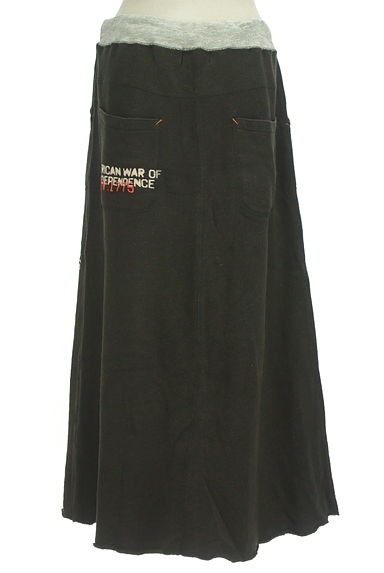 CUBE SUGAR（キューブシュガー）の古着「ロゴプリントスウェットマキシスカート（ロングスカート・マキシスカート）」大画像２へ