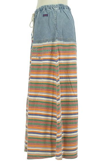 CUBE SUGAR（キューブシュガー）の古着「マルチボーダーロングスカート（ロングスカート・マキシスカート）」大画像３へ