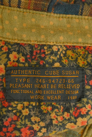 CUBE SUGAR（キューブシュガー）の古着「花柄切替チェックシャツ（カジュアルシャツ）」大画像６へ