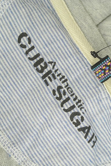 CUBE SUGAR（キューブシュガー）の古着「ボーダー×ドット切替ロゴワンピース（ワンピース・チュニック）」大画像６へ