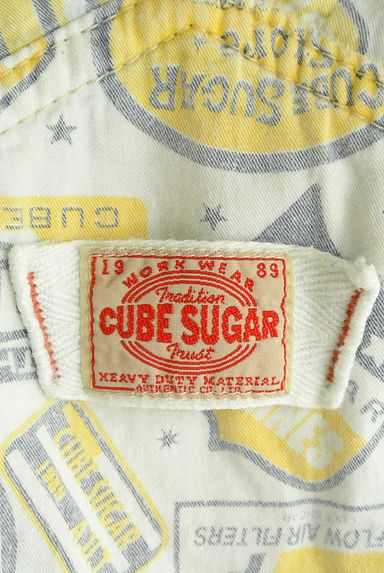 CUBE SUGAR（キューブシュガー）の古着「ウォッシュド加工デニムオーバーオール（オーバーオール・サロペット）」大画像６へ