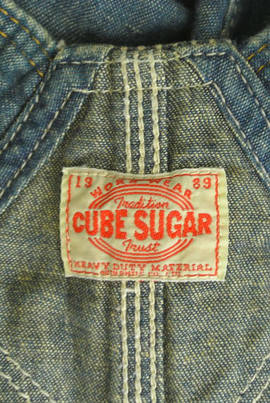 CUBE SUGAR（キューブシュガー）の古着「ヒッコリーアクセントサロペットロングスカート（キャミワンピース）」大画像６へ
